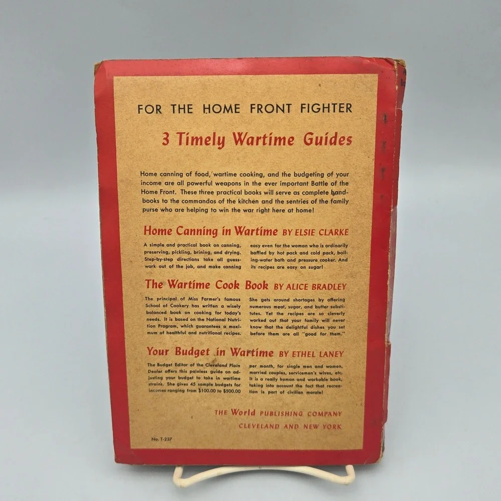 Vintage WWII The Wartime Cook Book Alice Bradley 1943 Guide to Wartime Cooking